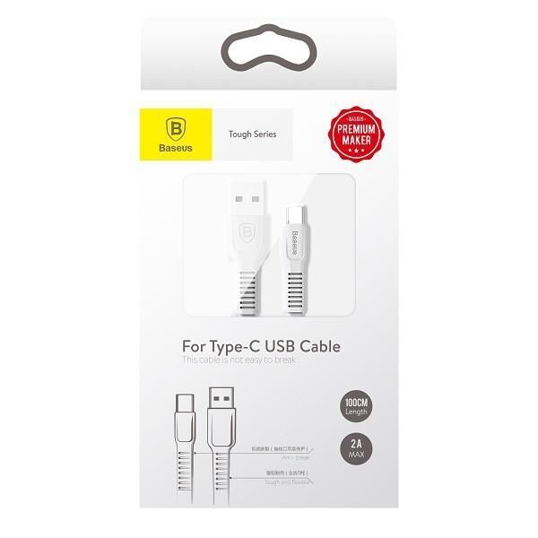Кабель Baseus Tough Series Cable For USB-Type-C 2A 1m (White/Белый) - 5