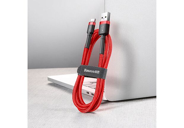 Кабель Baseus Cafule Cable USB For Type-C 3A 1M CATKLF-B09 (Red/Красный) - 5