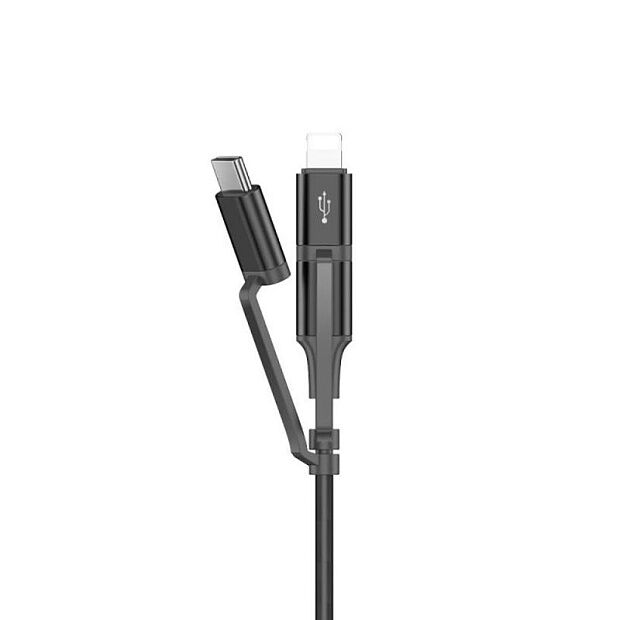 Кабель Baseus Excellent Three-in-one Cable USB For Micro/Lightning/Type-C 2A 1.2m (Black/Черный) - 6