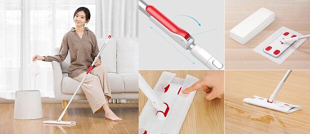 Швабра Xiaomi Appropriate Cleansing from the Squeeze Wash MOP YC-01 (Red-Grey) - 2