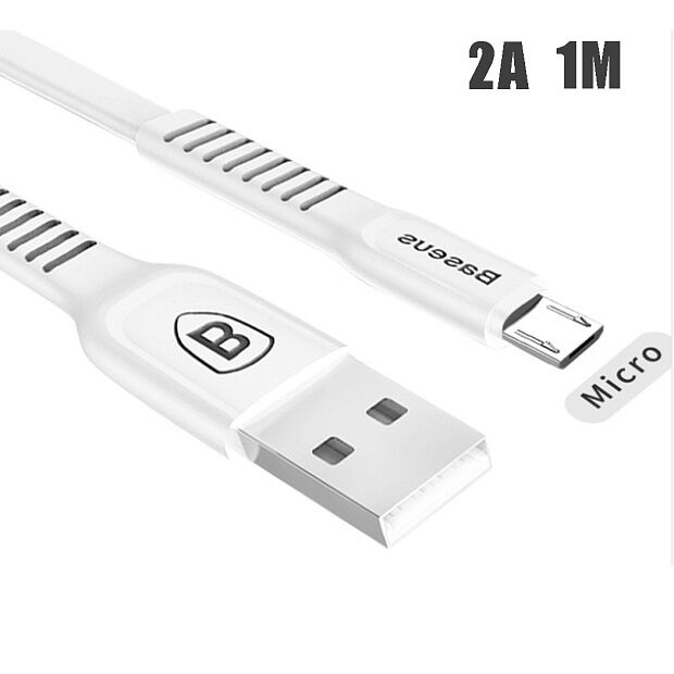 Кабель Baseus Tough Series Cable For USB-Type-C 2A 1m (White/Белый) - 4