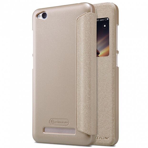 Чехол для Xiaomi Redmi 4A Nillkin Sparkle Leather Case (Gold/Золотой) 