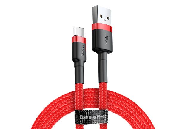 Кабель Baseus Cafule Cable USB For Type-C 3A 1M CATKLF-B09 (Red/Красный) - 1