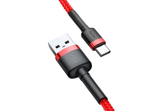 Кабель Baseus Cafule Cable USB For Type-C 3A 1M CATKLF-B09 (Red/Красный) - 6