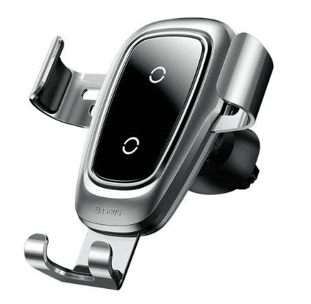 Держатель для смартфона Baseus Metal Wireless Charger Gravity Car Mount (Air Outlet) (Silver) - 2